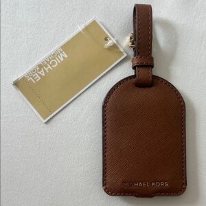 Michael Kors Tan Leather Luggage Tag